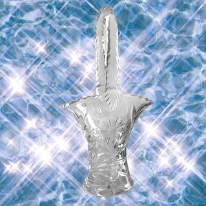 Crystal basket vase